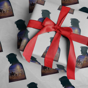 Three Wise Men Nativity Scene Wrapping Paper Roll Christian Jesus Faith TS14 White Print Your Wear