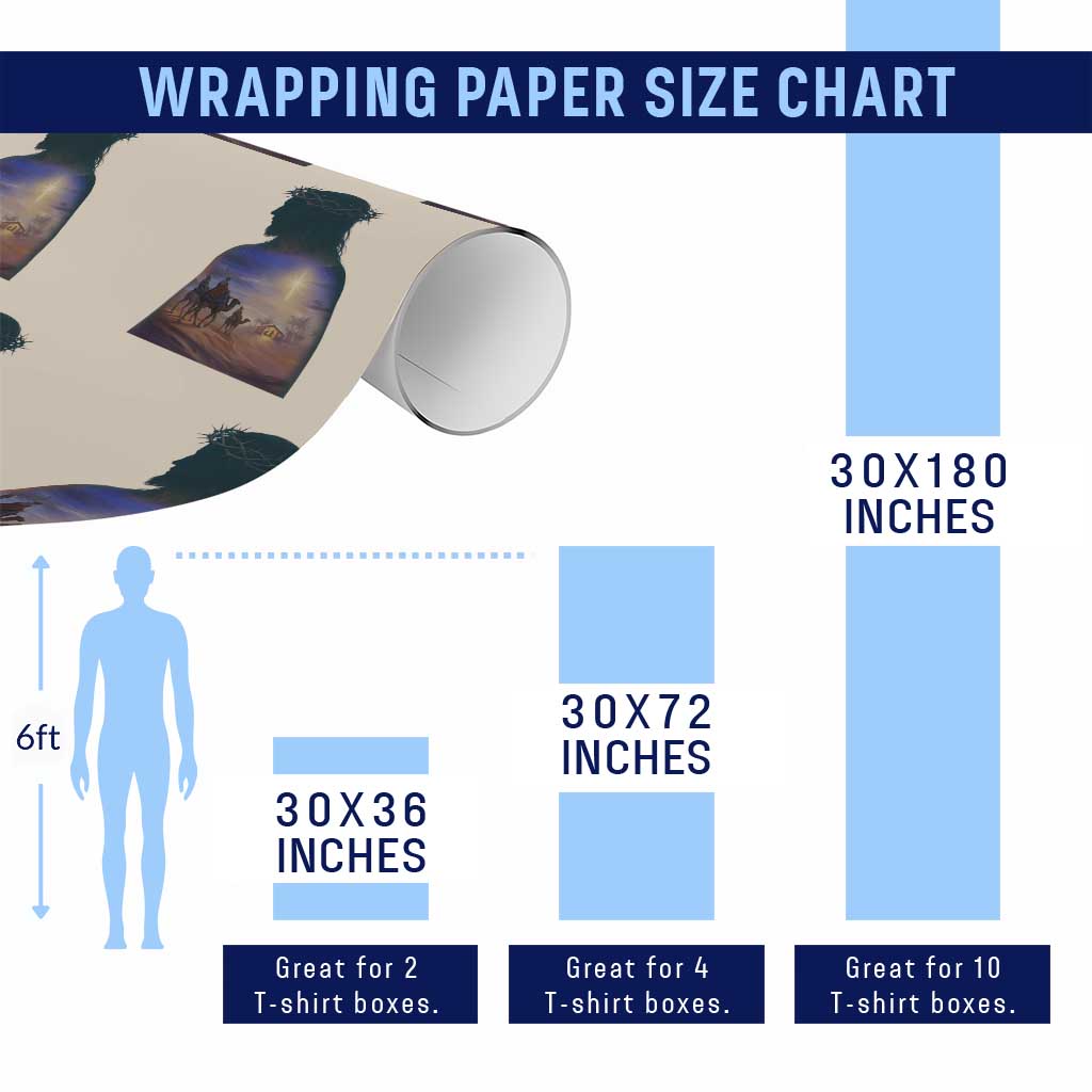 Three Wise Men Nativity Scene Wrapping Paper Roll Christian Jesus Faith TS14 Print Your Wear