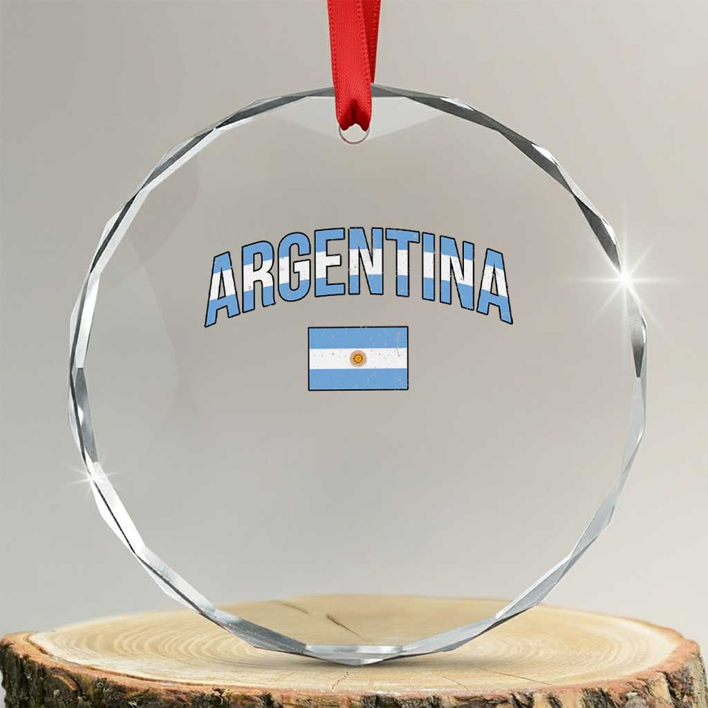 Throwback Argentina Pride Crystal Glass Ornament Vintage Flag Heritage Gift TS12 Transparent Glass 3'' Circle Print Your Wear