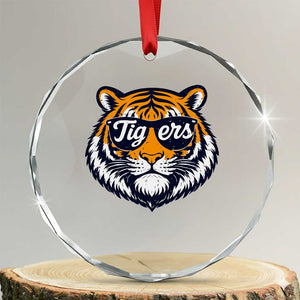 Tiger Face Crystal Glass Ornament Vintage Sports Name TS10 Transparent Glass 3'' Circle Print Your Wear