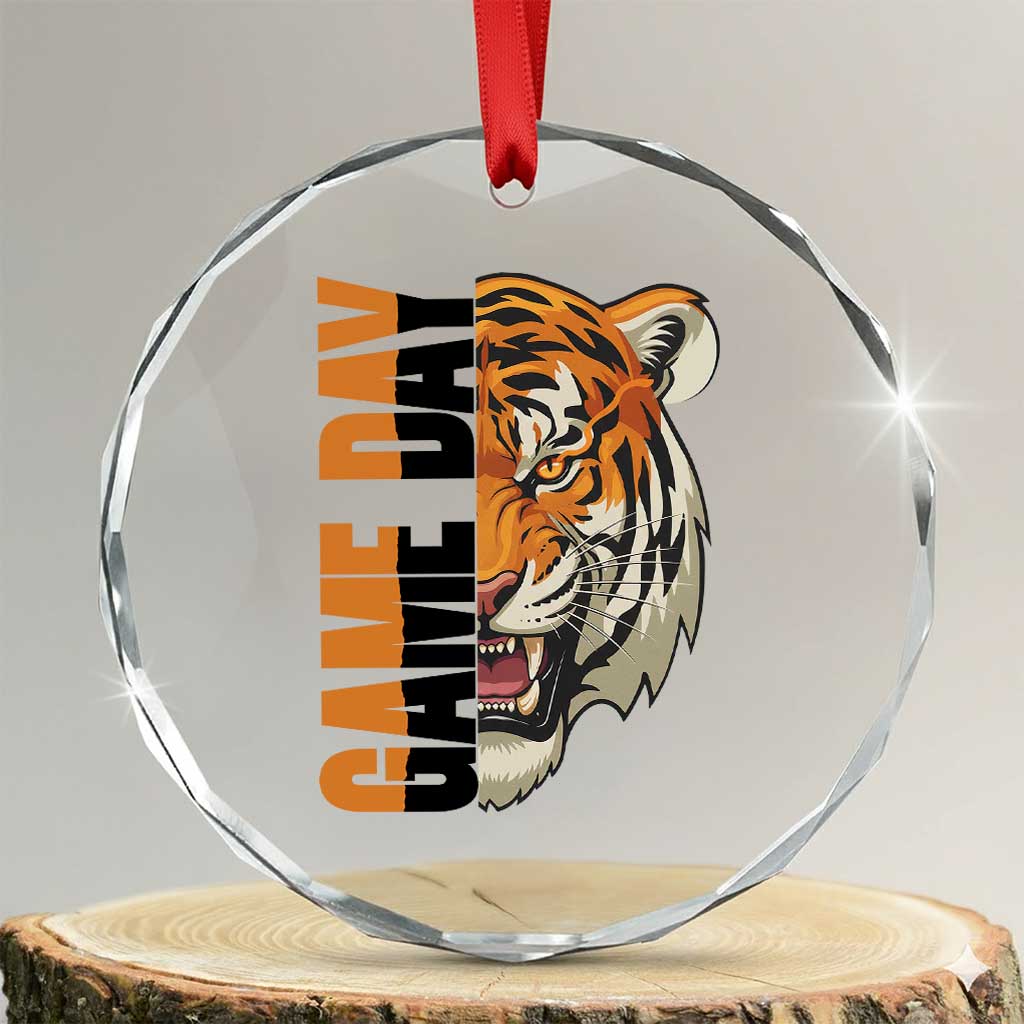 Tiger Football Lover Crystal Glass Ornament Game Day Fan Lifestyle TS12 Transparent Glass 3'' Circle Print Your Wear