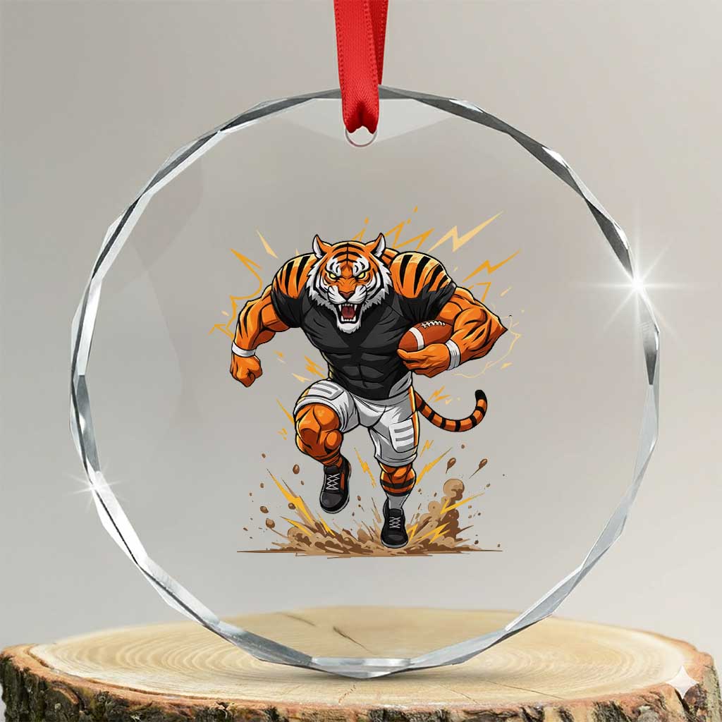 Tiger Football Lover Crystal Glass Ornament Midwest Game Day Lifestyle TS12 Transparent Glass 3'' Circle Print Your Wear