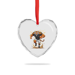 Tiger Football Lover Heart Crystal Glass Ornament Midwest Game Day Lifestyle TS12 Print Your Wear