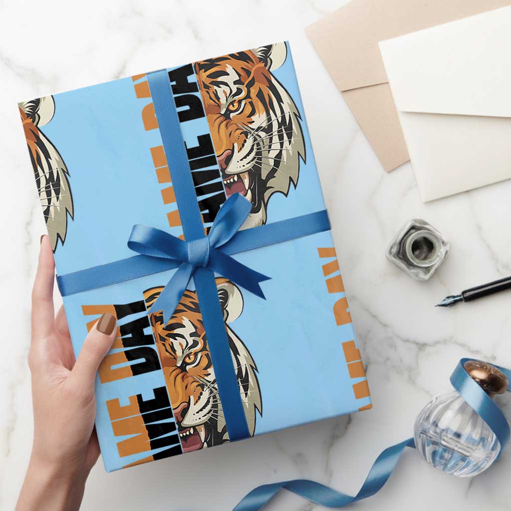 Tiger Football Lover Wrapping Paper Roll Game Day Fan Lifestyle TS12 Light Blue Print Your Wear