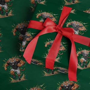 Tiger Football Lover Wrapping Paper Roll Midwest Game Day Lifestyle TS12 Green Print Your Wear