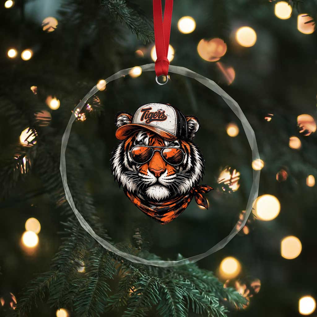 Tiger Mascot Crystal Glass Ornament Vintage Sports Name TS10 Print Your Wear