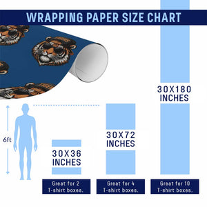 Tiger Mascot Wrapping Paper Roll Vintage Sports Name Baseball Cap Sunglasses TS10 Print Your Wear