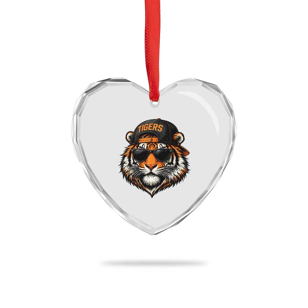Tiger Mascot Heart Crystal Glass Ornament Vintage Sports Name Baseball Cap Sunglasses TS10 Print Your Wear