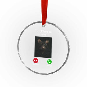 Tim Cheese Is Calling Crystal Glass Ornament Funny Decline Or Accept Meme TS02 Print Your Wear