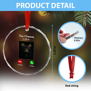 Tim Cheese Is Calling Crystal Glass Ornament Funny Decline Or Accept Meme TS02 Print Your Wear