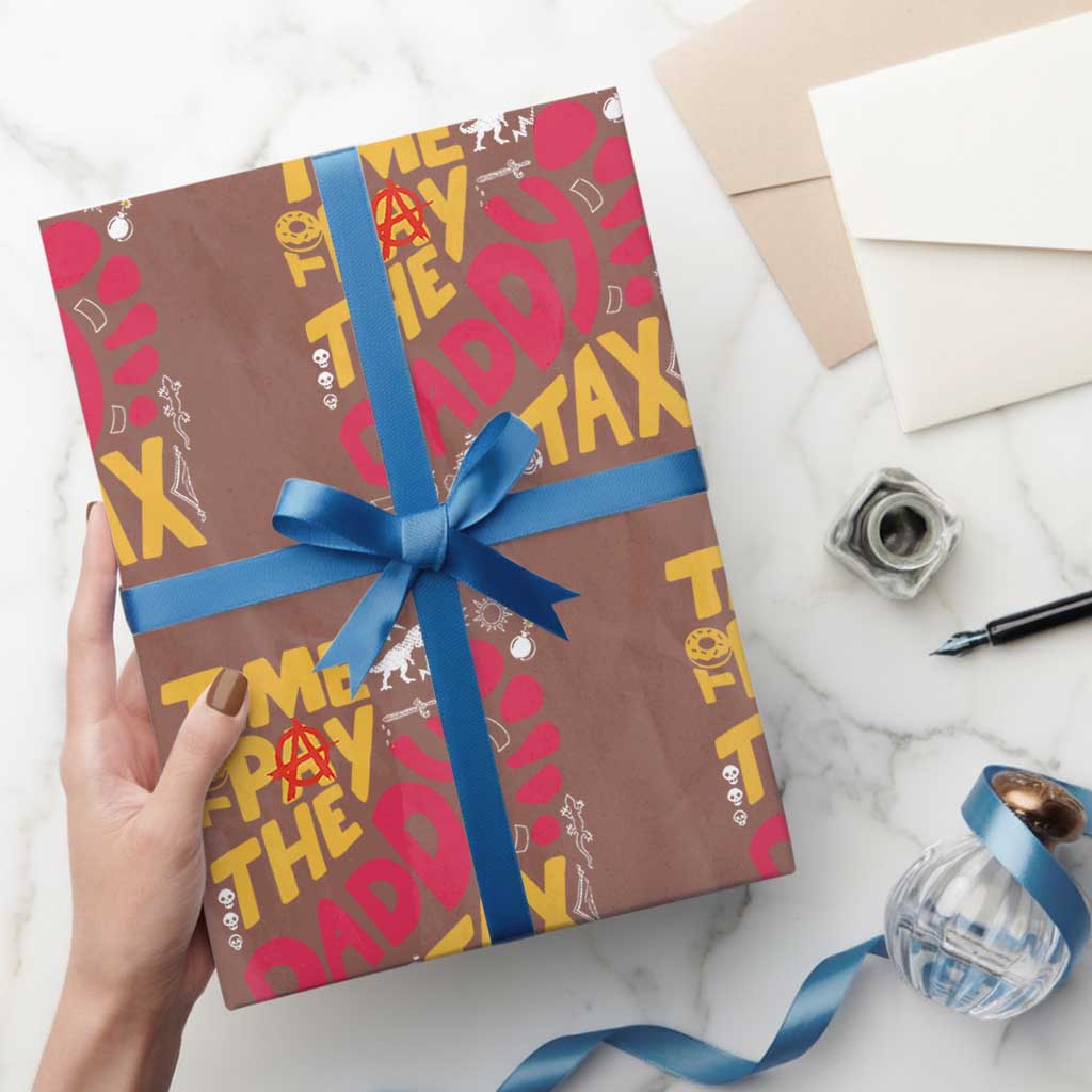 Time To Pay The Daddy Tax Wrapping Paper Roll Dungeon Gamer Dad Father’s Day TS11 Mocha Print Your Wear