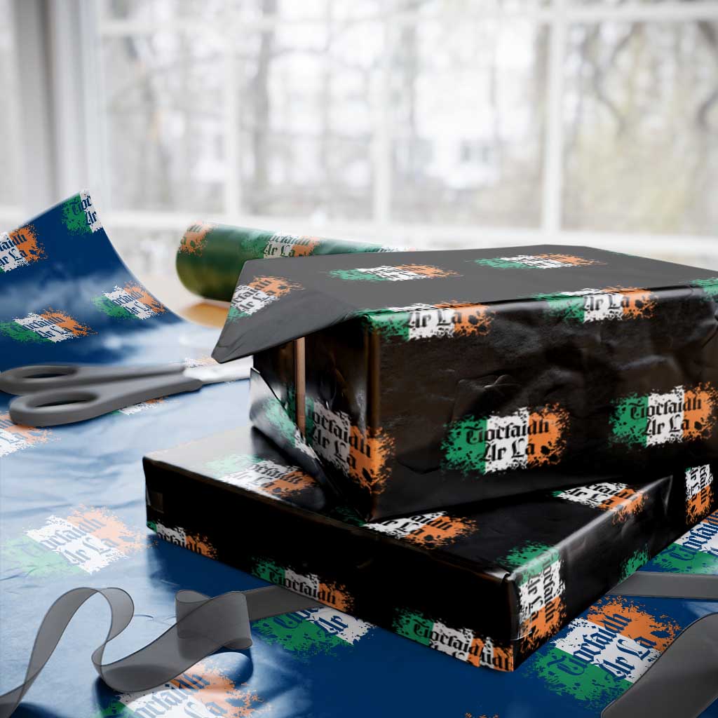 Tiocfaidh Ar La Wrapping Paper Roll Vintage Irish Ireland Flag TS11 Black Print Your Wear