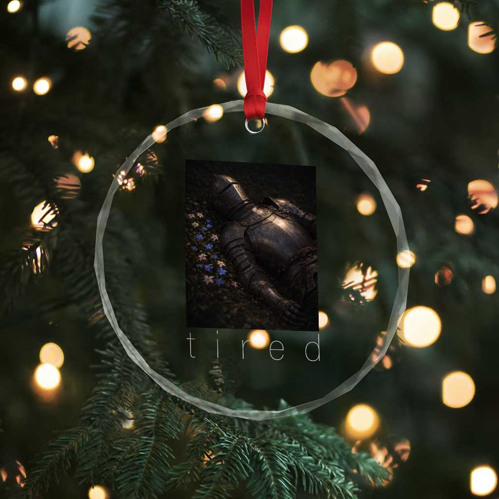 Tired Knight Crystal Glass Ornament Gothic Medieval Fantasy TS10 Print Your Wear