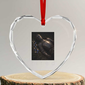 Tired Knight Heart Crystal Glass Ornament Gothic Medieval Fantasy TS10 Transparent Glass 3'' Heart Print Your Wear
