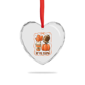 Tis The Season Fall Thanksgiving Heart Crystal Glass Ornament Retro Coquette Bow American Football Pumpkin TS11 Print Your Wear