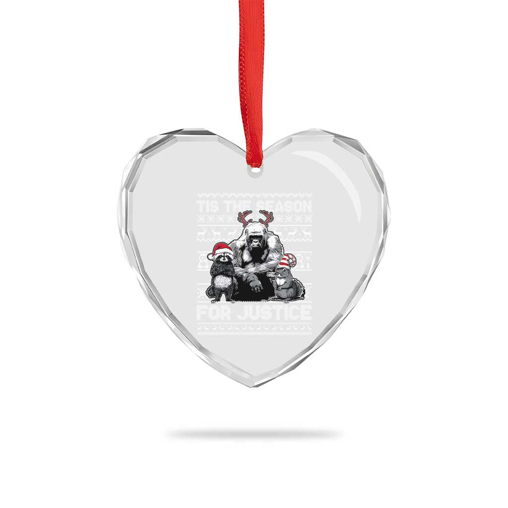 Tis The Season For Justice Heart Crystal Glass Ornament Harambe Peanut Fred Xmas TS11 Print Your Wear
