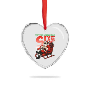 Tis The Season For Sixx Seven Meme Heart Crystal Glass Ornament Funny Trendy Christmas Party Gift TS12 Print Your Wear