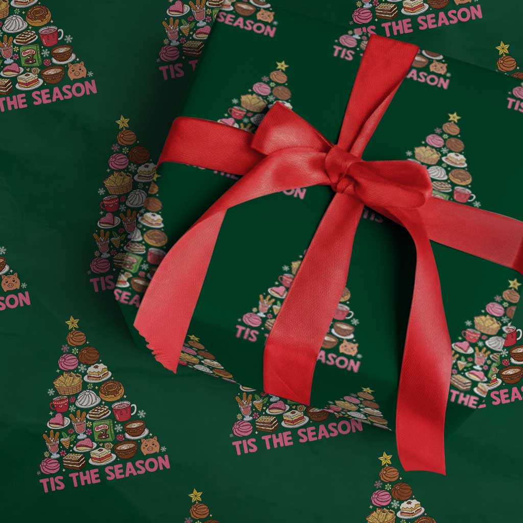 Tis The Season Mexican Christmas Wrapping Paper Roll TS14 Green Print Your Wear