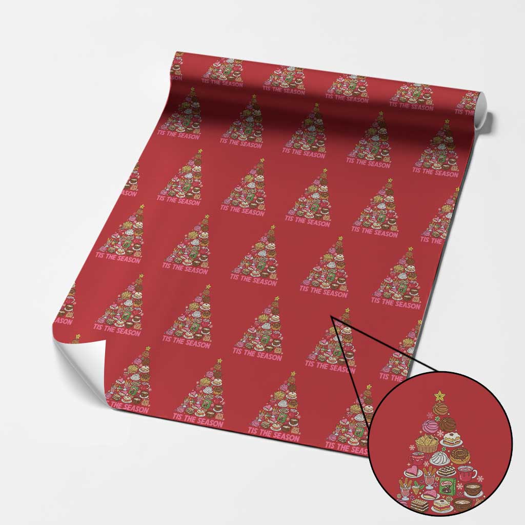 Tis The Season Mexican Christmas Wrapping Paper Roll TS14 Red Print Your Wear