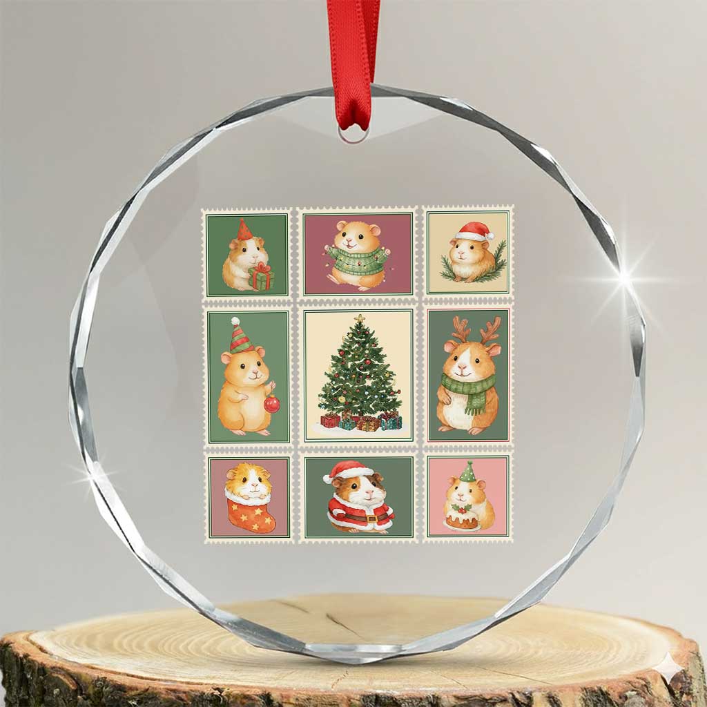 Tis The Season To Be Wheeky Crystal Glass Ornament Christmas Guinea Pig Gift TS12 Transparent Glass 3'' Circle Print Your Wear