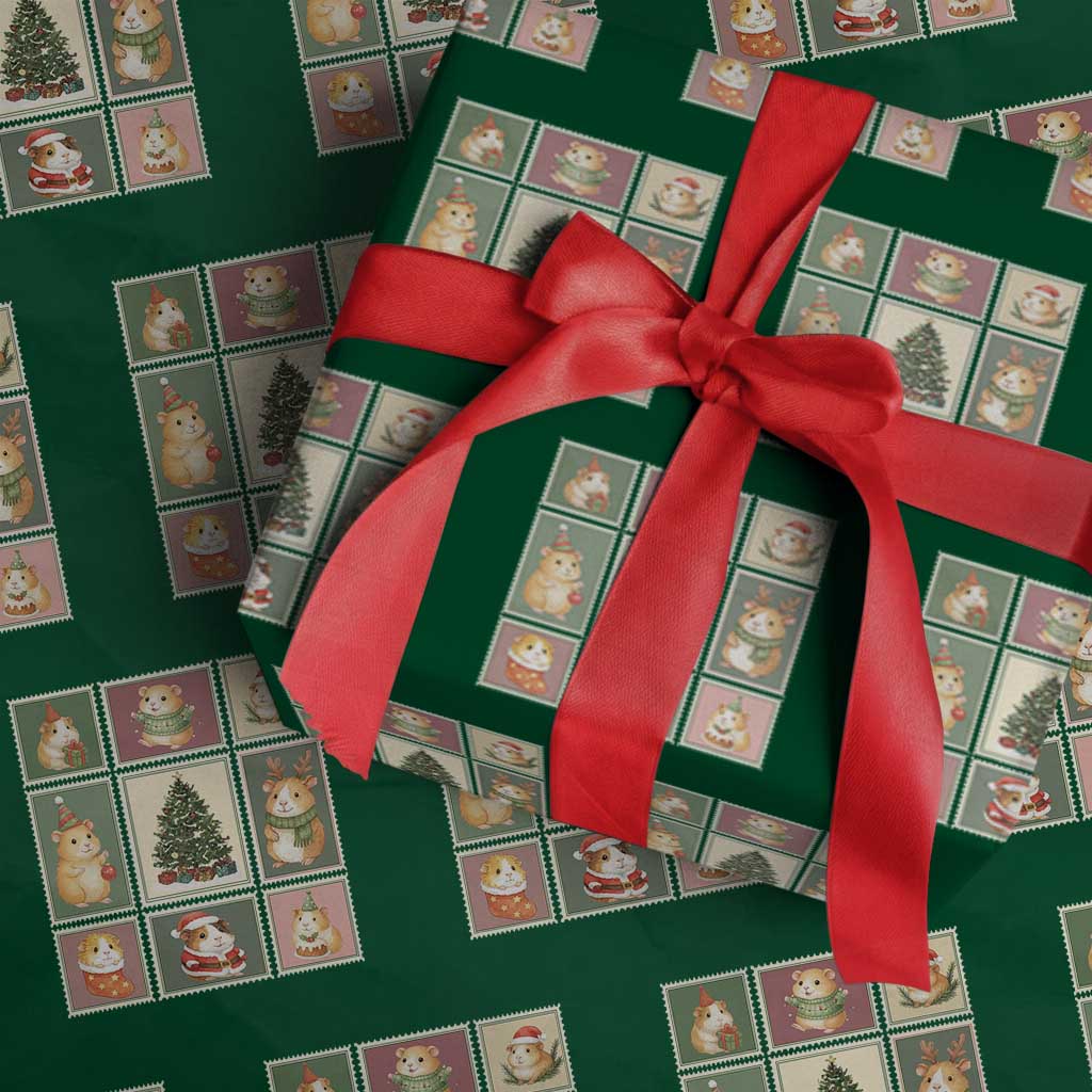 Tis The Season To Be Wheeky Wrapping Paper Roll Christmas Guinea Pig Gift TS12 Green Print Your Wear