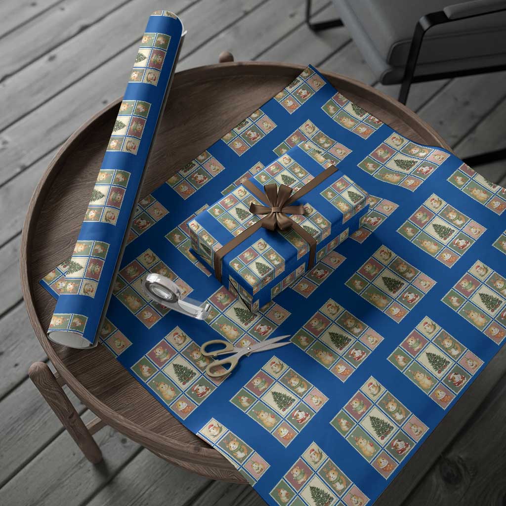 Tis The Season To Be Wheeky Wrapping Paper Roll Christmas Guinea Pig Gift TS12 Blue Print Your Wear