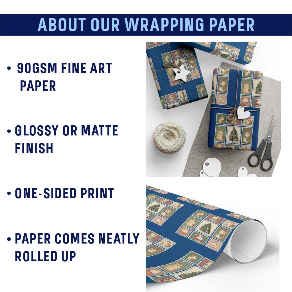 Tis The Season To Be Wheeky Wrapping Paper Roll Christmas Guinea Pig Gift TS12 Print Your Wear