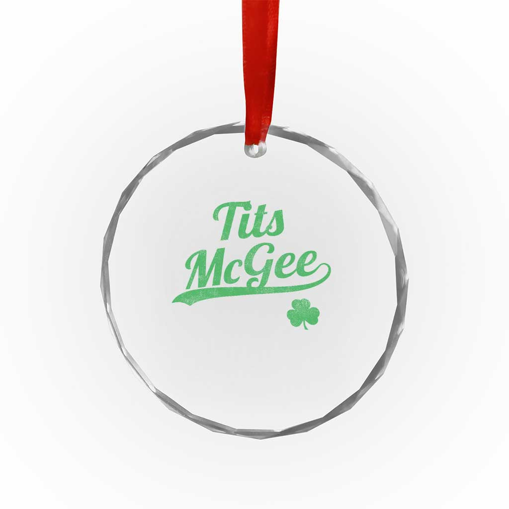Tits McGee Crystal Glass Ornament Funny Womens St Patricks Day Vintage Shamrocks TS11 Print Your Wear