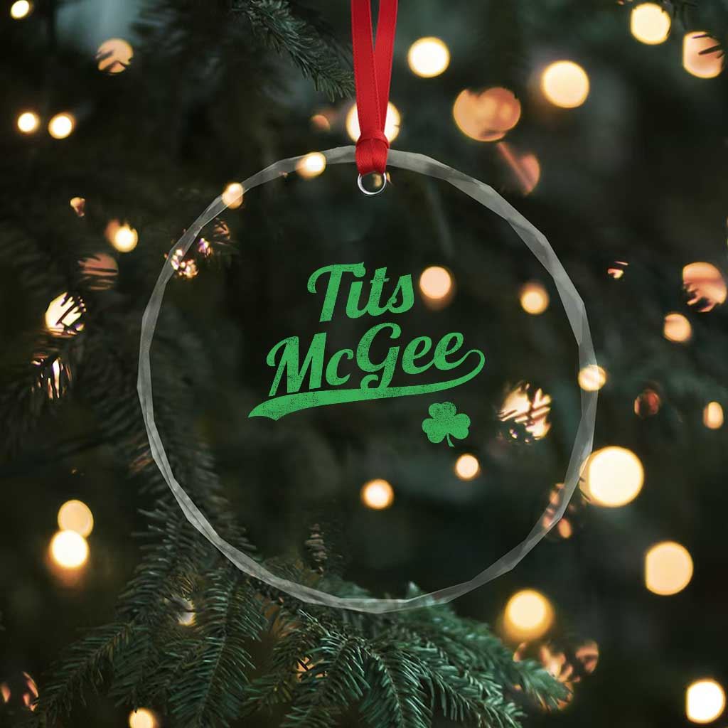Tits McGee Crystal Glass Ornament Funny Womens St Patricks Day Vintage Shamrocks TS11 Print Your Wear