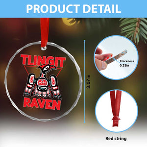 Tlingit Raven Totem Crystal Glass Ornament Alaska Native Tribal Art Design - Print Your Wear