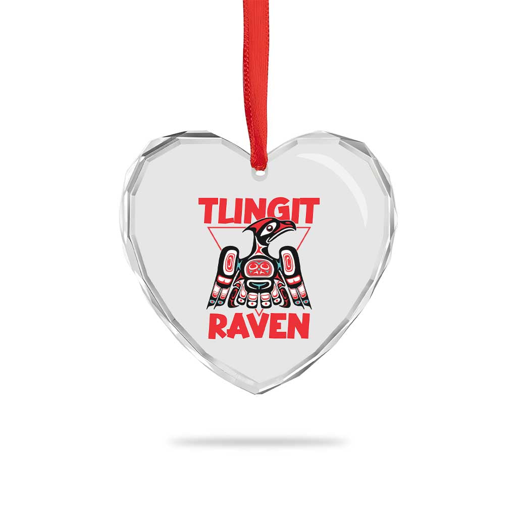 Tlingit Raven Totem Heart Crystal Glass Ornament Alaska Native Tribal Art Design TS02 Print Your Wear