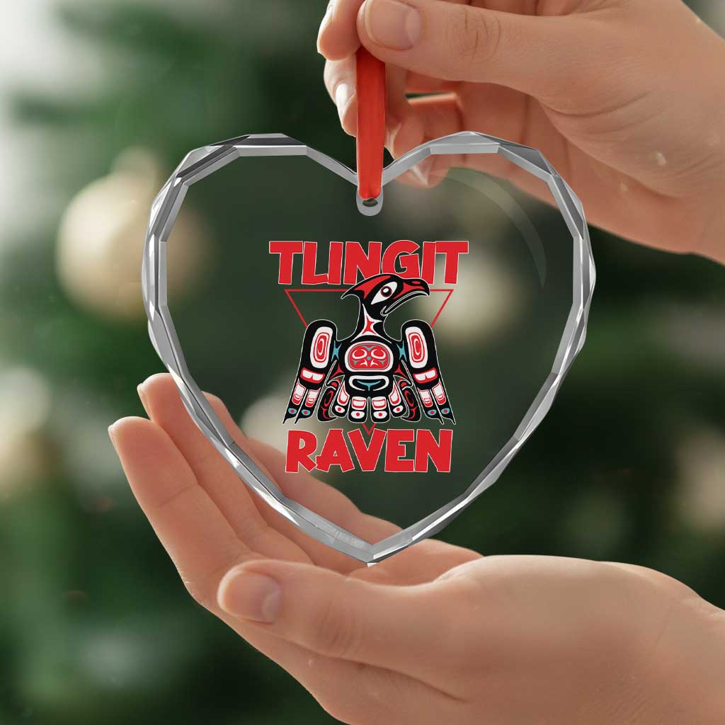 Tlingit Raven Totem Heart Crystal Glass Ornament Alaska Native Tribal Art Design TS02 Print Your Wear