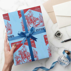 Toddler Baby Boy 2nd Birthday Wrapping Paper Roll This Aint My First Rodeo Its My Second TS10 Light Blue Print Your Wear
