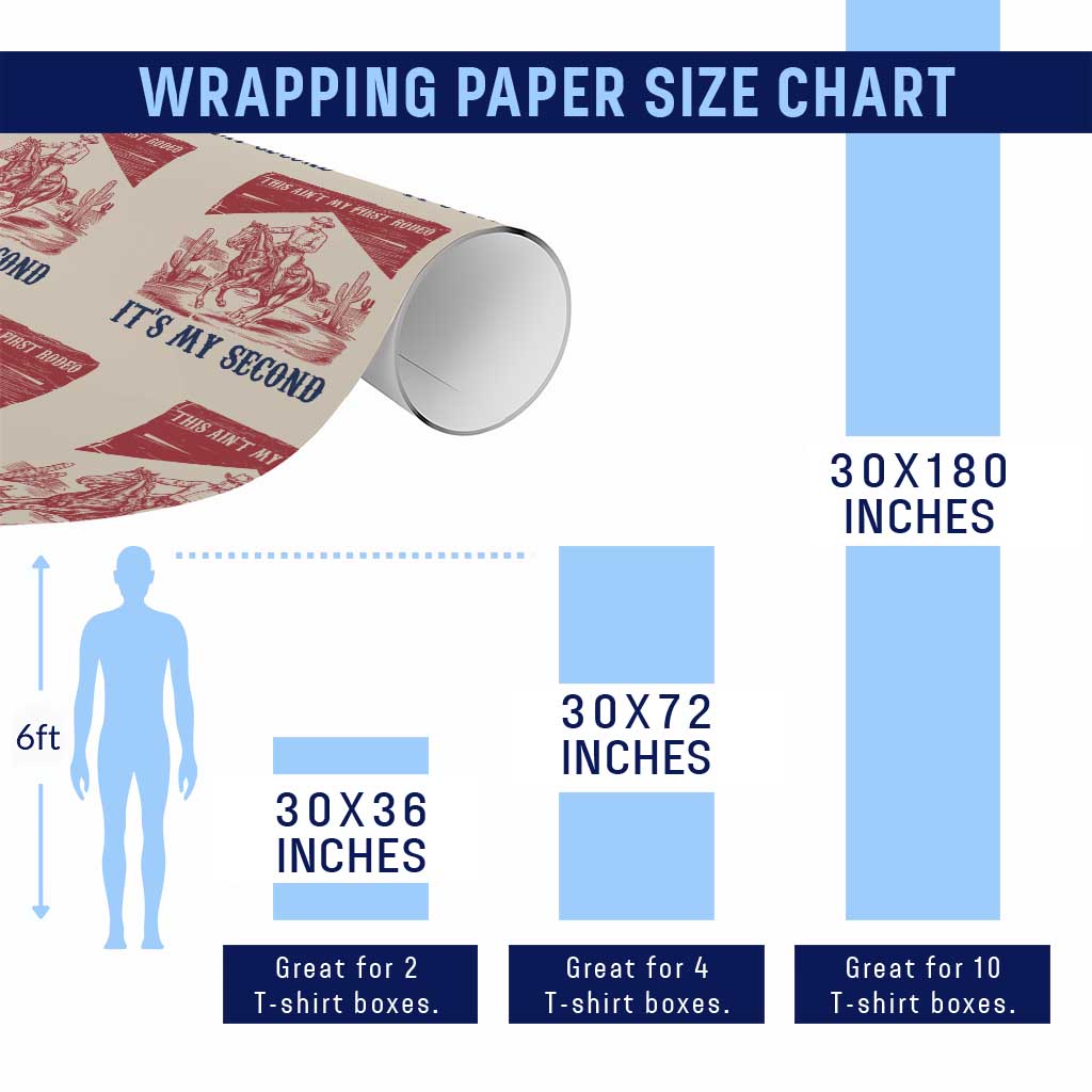 Toddler Baby Boy 2nd Birthday Wrapping Paper Roll This Aint My First Rodeo Its My Second TS10 Print Your Wear