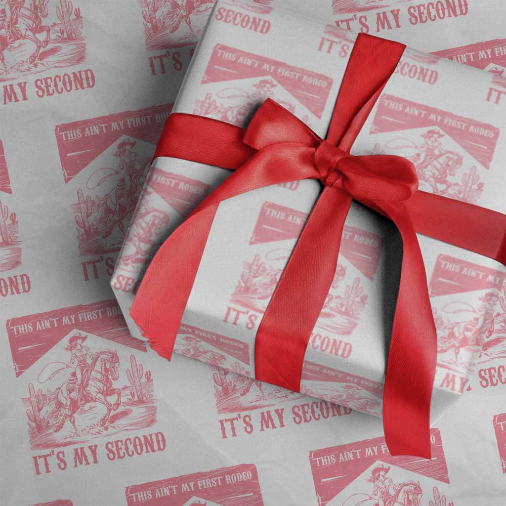 Toddler Baby Girl 2nd Birthday Wrapping Paper Roll This Aint My First Rodeo Its My Second TS10 White Print Your Wear