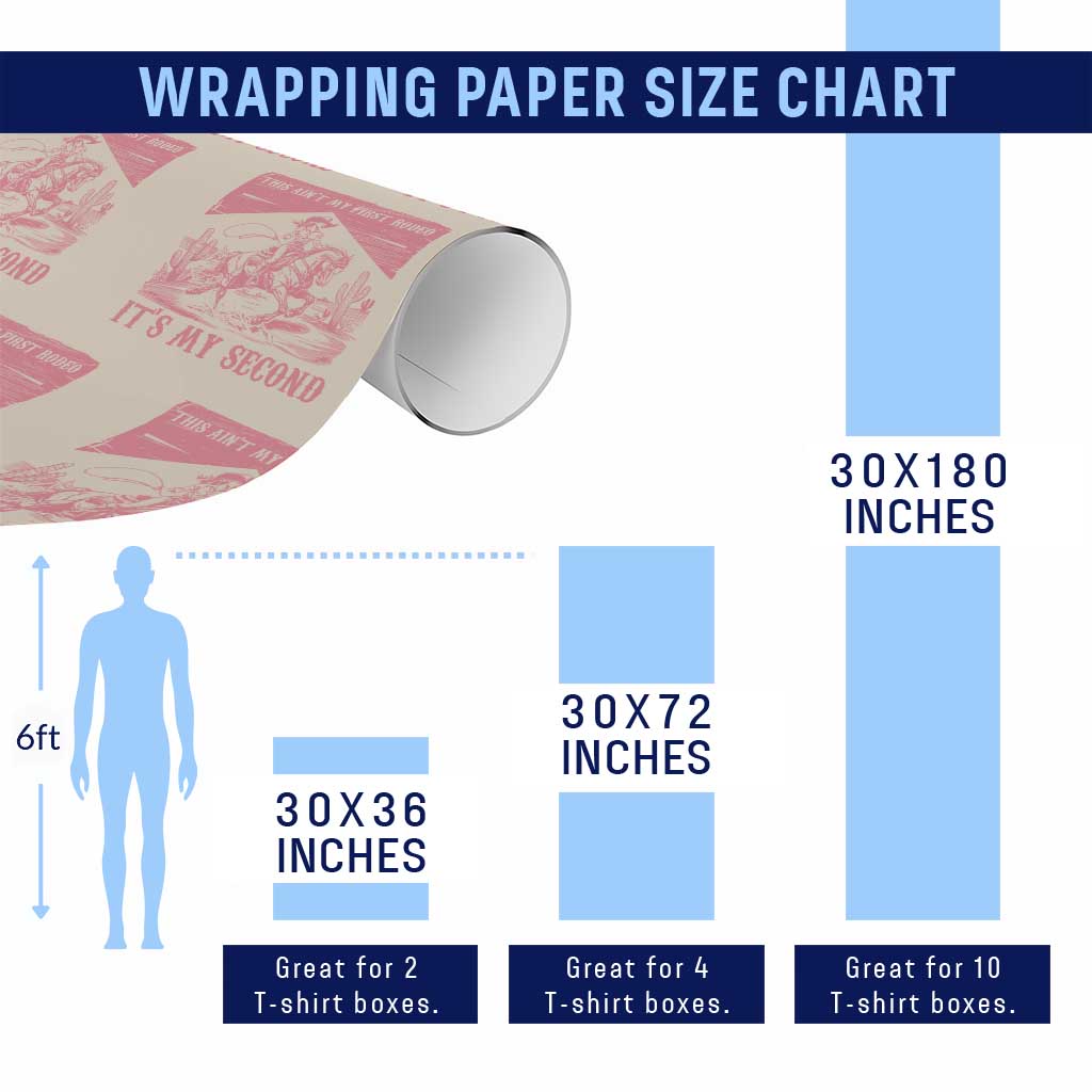 Toddler Baby Girl 2nd Birthday Wrapping Paper Roll This Aint My First Rodeo Its My Second TS10 Print Your Wear