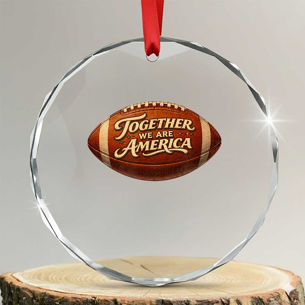Together We Are America Crystal Glass Ornament Bold Statement Unity Bunny Inspirational Quote TS02 Transparent Glass 3'' Circle Print Your Wear