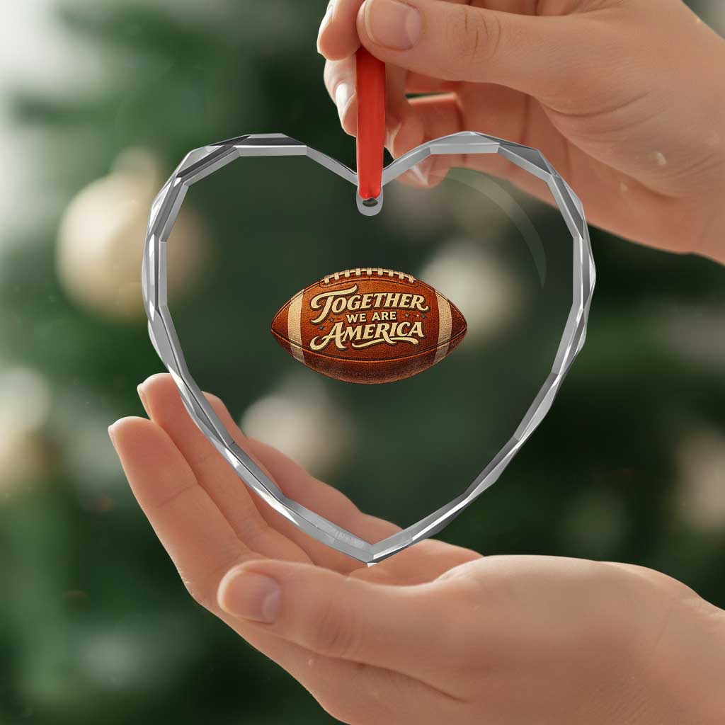 Together We Are America Heart Crystal Glass Ornament Bold Statement Unity Bunny Inspirational Quote TS02 Print Your Wear