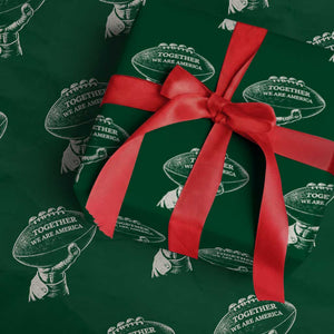 Together We Are America Vintage Football Wrapping Paper Roll Patriotic Sports Pride Bunny Inspirational Quote TS02 Green Print Your Wear
