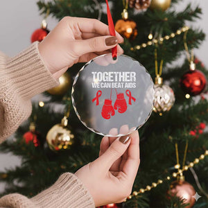 Together We Can Beat AIDS Crystal Glass Ornament Boxing HIV Awareness Gift TS12 Print Your Wear