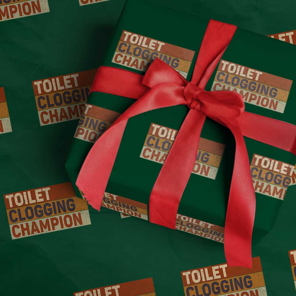 Toilet Clogging Champion Wrapping Paper Roll TS10 Green Print Your Wear