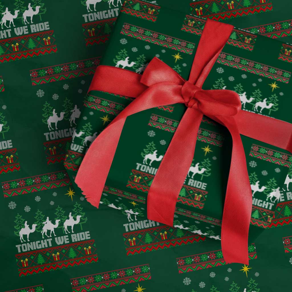 Tonight We Ride Wrapping Paper Roll Three Wise Men Nativity Scene Christmas TS14 Green Print Your Wear