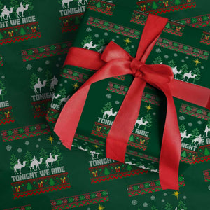 Tonight We Ride Wrapping Paper Roll Three Wise Men Nativity Scene Christmas TS14 Green Print Your Wear