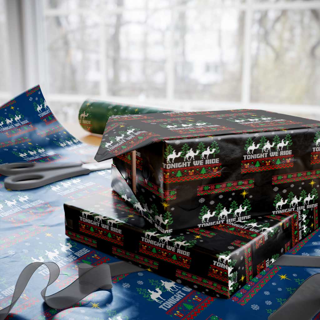 Tonight We Ride Wrapping Paper Roll Three Wise Men Nativity Scene Christmas TS14 Black Print Your Wear