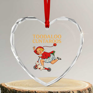 Toodaloo Cuntaroos Funny Offensive Retro Goodbye Heart Crystal Glass Ornament Vintage Scooter Girl Cartoon Edgy Adult Humor TS02 Transparent Glass 3'' Heart Print Your Wear