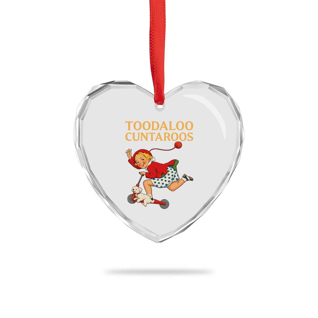 Toodaloo Cuntaroos Funny Offensive Retro Goodbye Heart Crystal Glass Ornament Vintage Scooter Girl Cartoon Edgy Adult Humor TS02 Print Your Wear