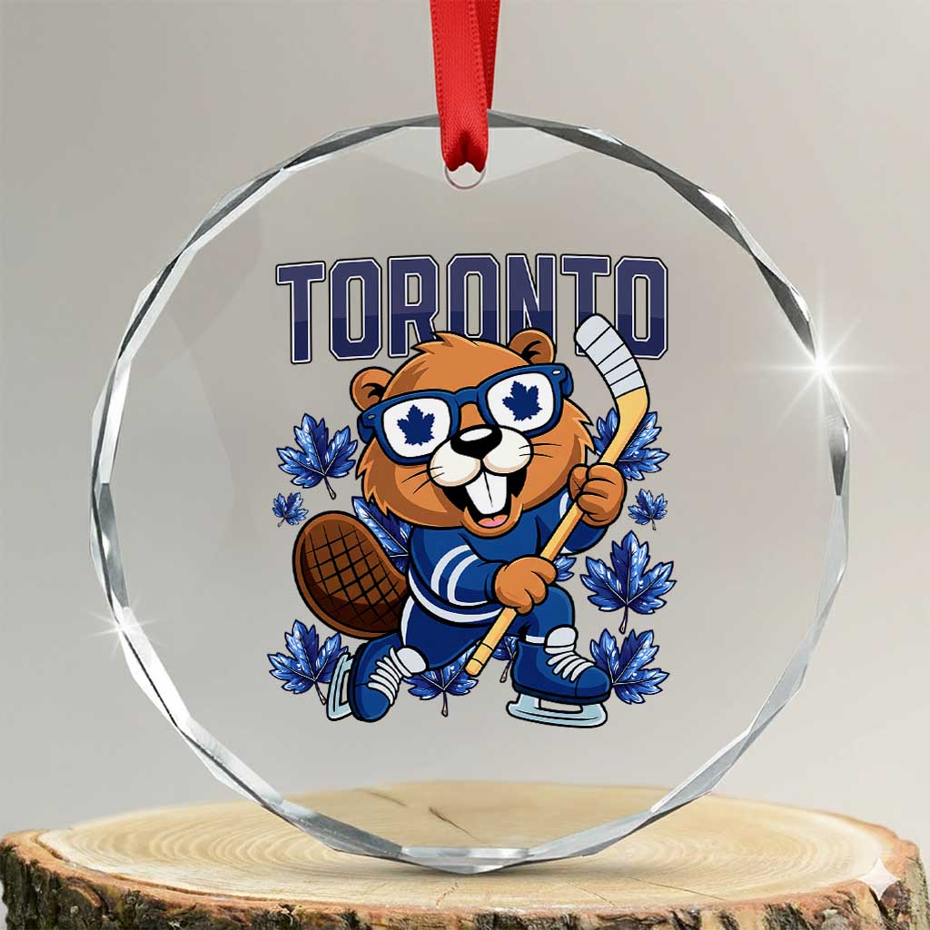 Toronto Ice Hockey Beaver Crystal Glass Ornament Canadian Pride Gift TS12 Transparent Glass 3'' Circle Print Your Wear