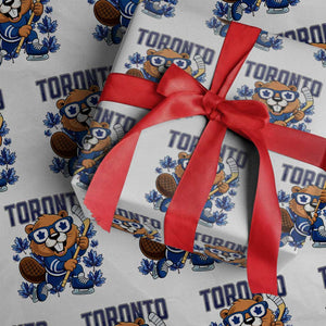 Toronto Ice Hockey Beaver Wrapping Paper Roll Canadian Pride Gift TS12 White Print Your Wear
