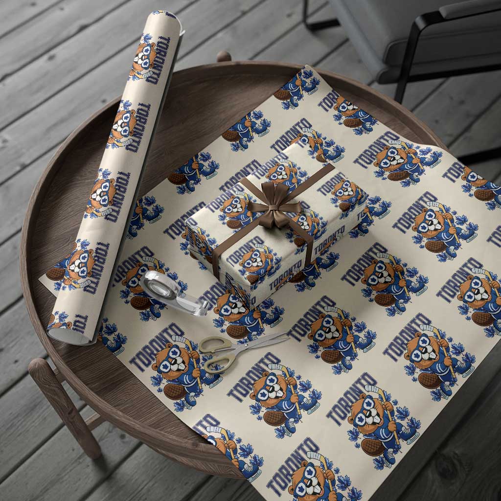 Toronto Ice Hockey Beaver Wrapping Paper Roll Canadian Pride Gift TS12 Beige Print Your Wear