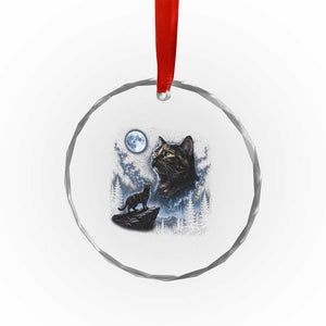 Tortoiseshell Cat Howling To The Moon Crystal Glass Ornament Tortie Cat Lover 90s Retro